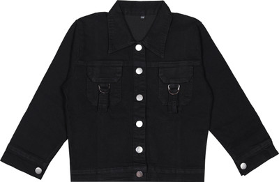 Clothify Full Sleeve Solid Boys Denim Jacket