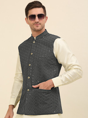 ANOUK Sleeveless Embellished Men Jacket