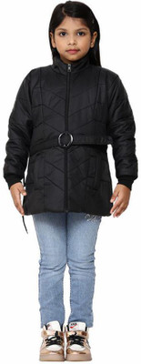 official club Full Sleeve Self Design Girls Jacket