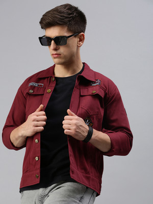 VOXATI Full Sleeve Applique Men Denim Jacket