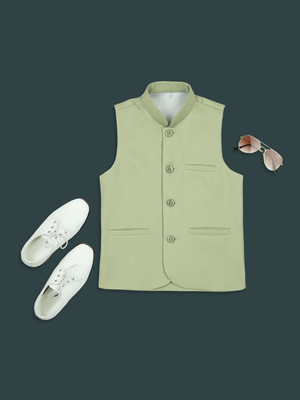 Kidotsav Sleeveless Solid Boys Jacket