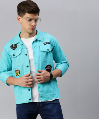 VOXATI Full Sleeve Applique Men Denim Jacket