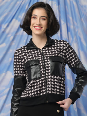 TANDUL Full Sleeve Houndstooth Women Jacket