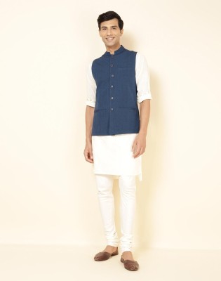 Fabindia Sleeveless Solid Men Jacket