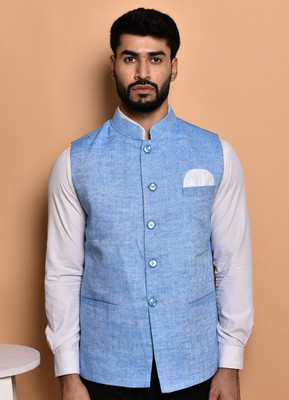 PRINTCULTR Sleeveless Self Design Men Jacket
