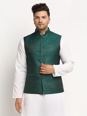 JS COLLECTION Sleeveless Printed Men Jacket
