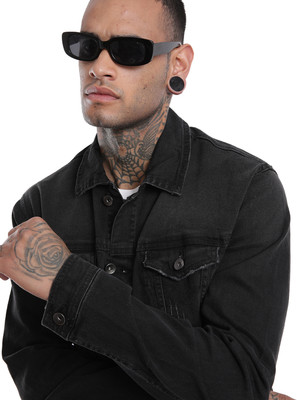 WROGN Full Sleeve Solid Men Denim Jacket