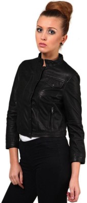 Luis Leather 3/4th Sleeve Solid Women Jacket