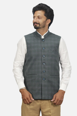 gargian master cut Sleeveless Checkered Men Jacket