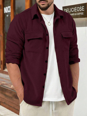 COMBRAIDED Full Sleeve Self Design Men Jacket