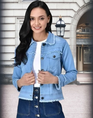 GORIYA 3/4th Sleeve Washed Women Denim Jacket