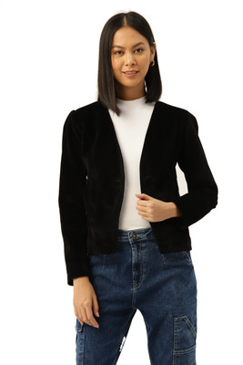 Leather Retail Full Sleeve Solid Women Jacket