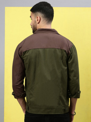 VOGATI Full Sleeve Colorblock Men Denim Jacket