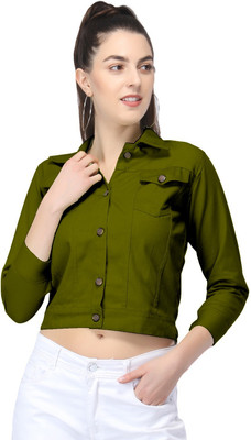 Y M ENTERPRISES 3/4th Sleeve Solid Women Denim Jacket