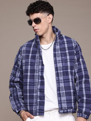 Roadster Full Sleeve Checkered Men A-line Jacket