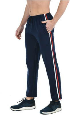 Indistar Striped Men Dark Blue Track Pants