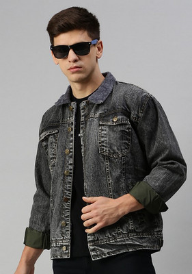VOGATI 3/4th Sleeve Washed Men Denim Jacket