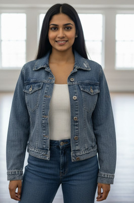 Trinoor Full Sleeve Solid Women Denim Jacket