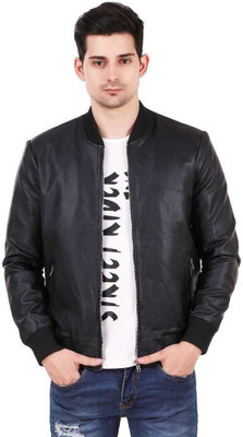Leather Retail Full Sleeve Solid Men Jacket