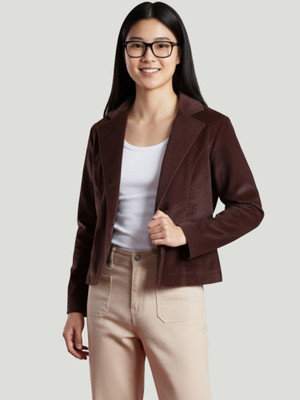 Leather Retail Full Sleeve Self Design Women Jacket