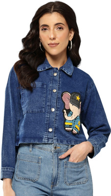 Aarika Full Sleeve Applique Women Denim Jacket