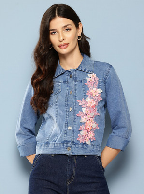 METRONAUT Full Sleeve Embellished Women Denim Jacket