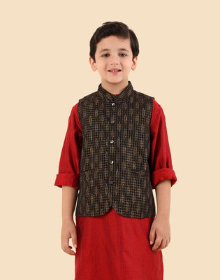 Fabindia Sleeveless Printed Boys Jacket