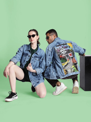 Bene Kleed Full Sleeve Graphic Print Men Denim Jacket