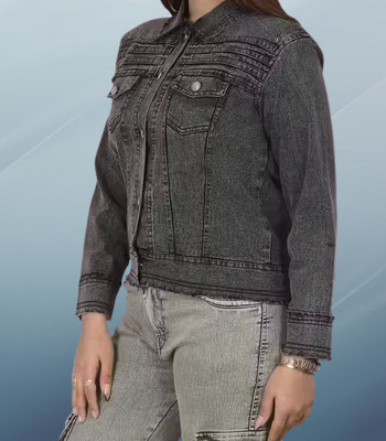 GLAMHOOD Full Sleeve Washed Women Denim Jacket