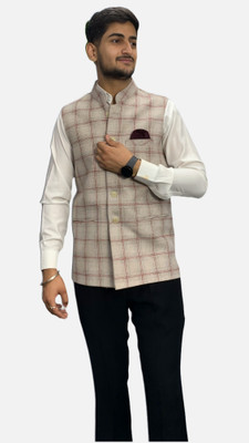 gargian master cut Sleeveless Self Design Men Jacket