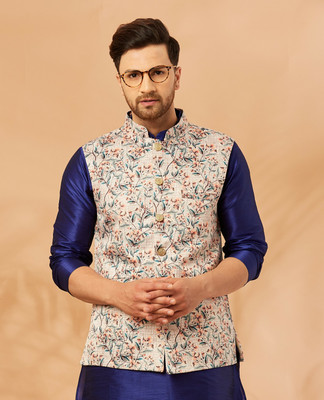 ARMAAN ETHNIC Sleeveless Printed Men Jacket