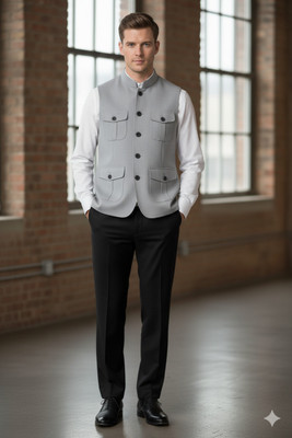 AVSJ Sleeveless Solid Men Jacket