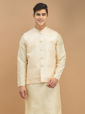 HOUSE OF DEYANN Sleeveless Woven Design Men Jacket