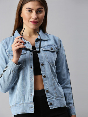 VOXATI 3/4th Sleeve Washed Women Denim Jacket