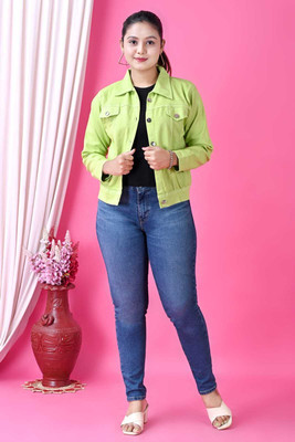Ruhab Collection Full Sleeve Solid Women Denim Jacket