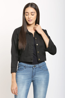 Micro Mount 3/4th Sleeve Solid Women Denim Jacket