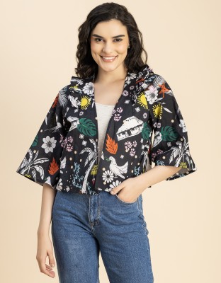 moomaya 3/4th Sleeve Printed Women Jacket