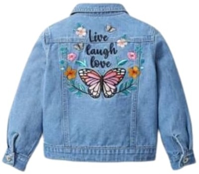 ae clothing Full Sleeve Printed Girls Denim Jacket