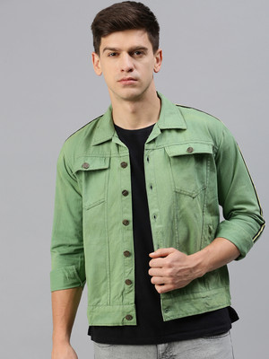 VOXATI 3/4th Sleeve Solid Men Denim Jacket