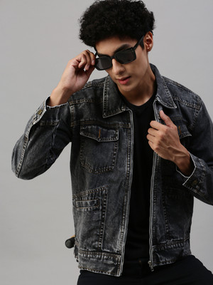 VOXATI Full Sleeve Solid Men Denim Jacket