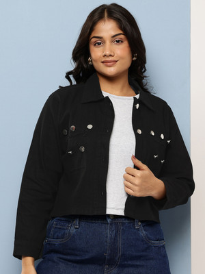 MUHURATAM Full Sleeve Solid Women Denim Jacket