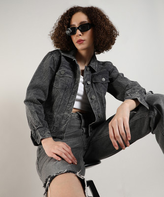 CAMPUS SUTRA Full Sleeve Solid Women Denim Jacket