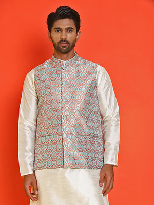 ANOUK Sleeveless Woven Design Men Jacket