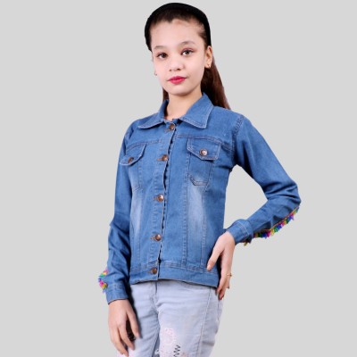 M'COT Full Sleeve Washed Girls Denim Jacket