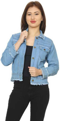 NS enterprises 3/4th Sleeve Solid Women Denim Jacket
