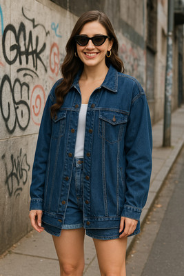 FUNDAY FASHION Full Sleeve Solid Women Denim Jacket