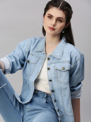 VOXATI Full Sleeve Washed Women Denim Jacket