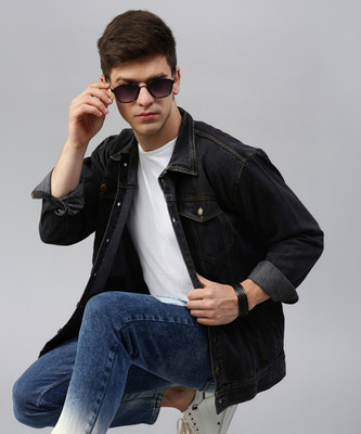 VOXATI Full Sleeve Self Design Men Denim Jacket