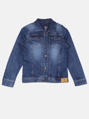 KiddoPanti Full Sleeve Applique Boys Denim Jacket