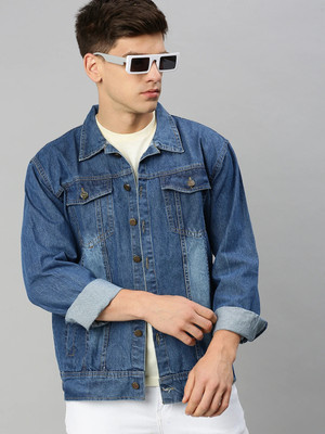 VOXXATI Full Sleeve Self Design Men Denim Jacket